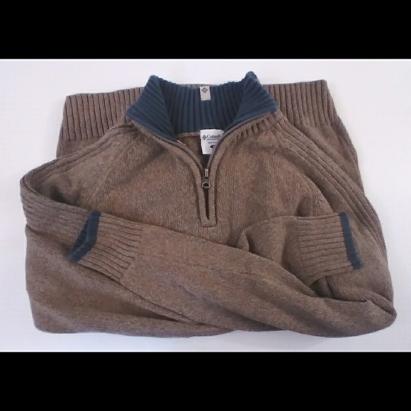 Columbia men's brown sweater with blue accents S - Picture 9 of 10